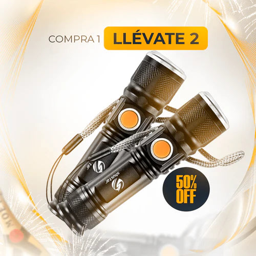 COMPRE 1 Y LLEVE 2 - Linterna Táctica TitanioPro™ USB