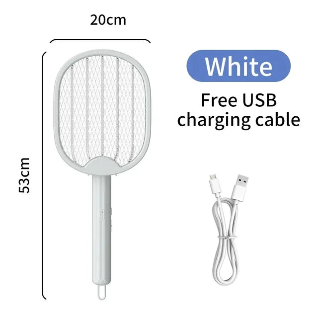 Matamosquitos eléctrico plegable, matamoscas, trampa, raqueta para mosquitos recargable por USB, matamosquitos con luz UV, Exterminador de insectos de 3000V